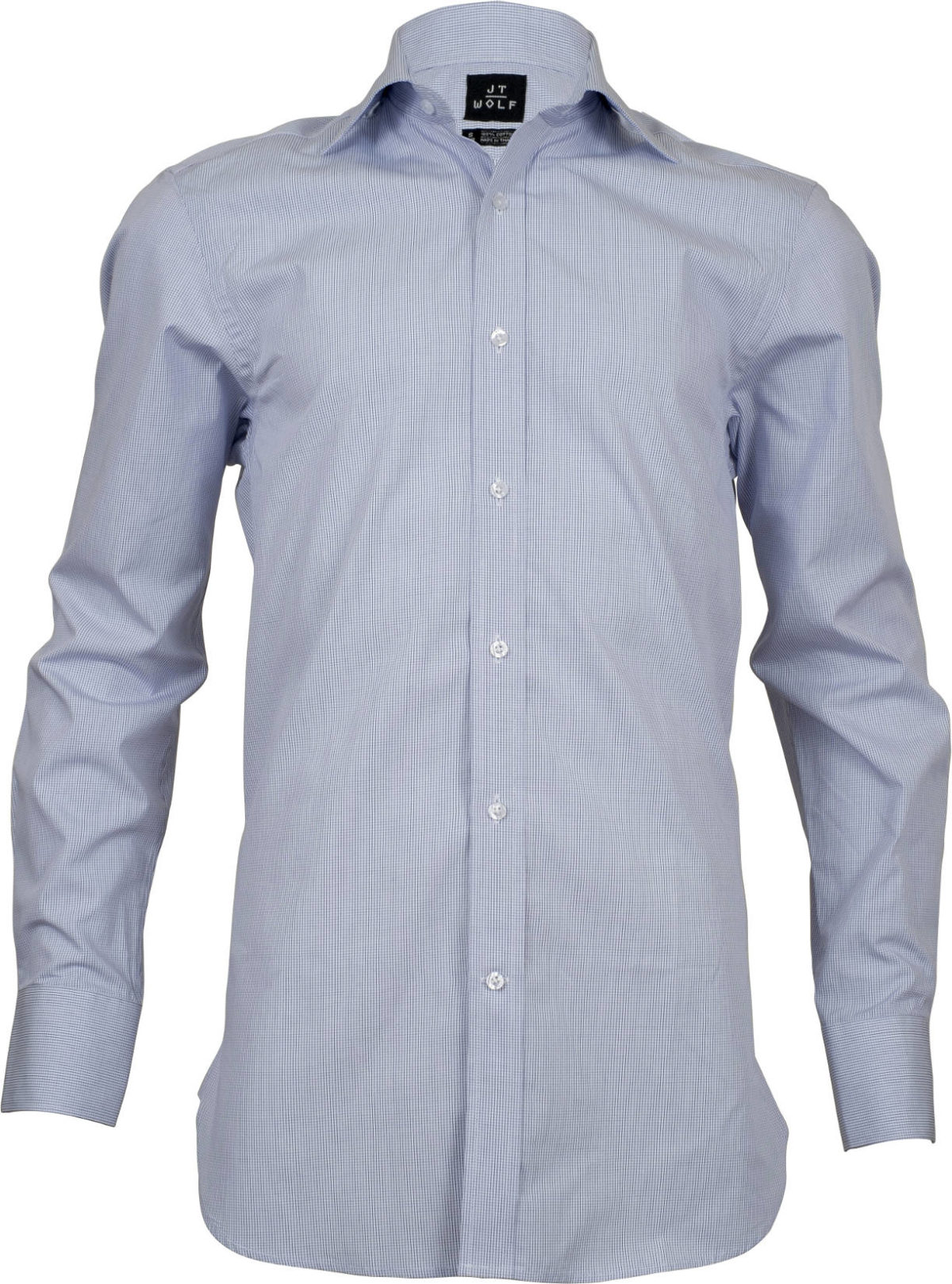 classic fit check blue business shirts front