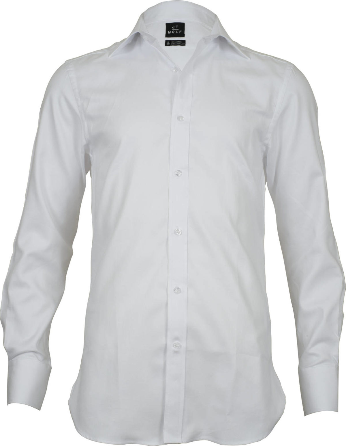 classic fit solid white business shirts front