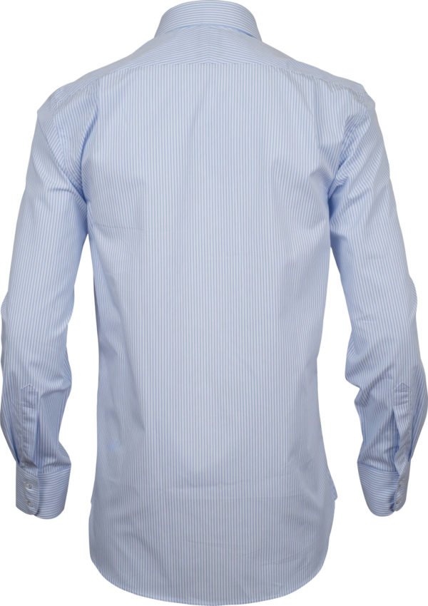 classic fit stripe light blue business shirts back