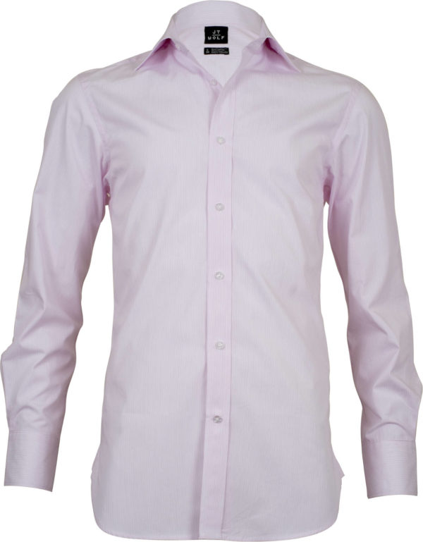 classic fit stripe pink business shirts front