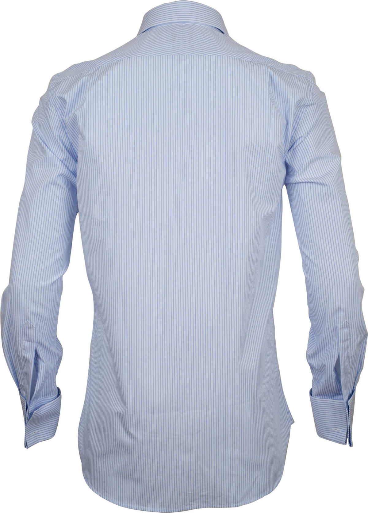 french cuff stripe light blue business shirts back