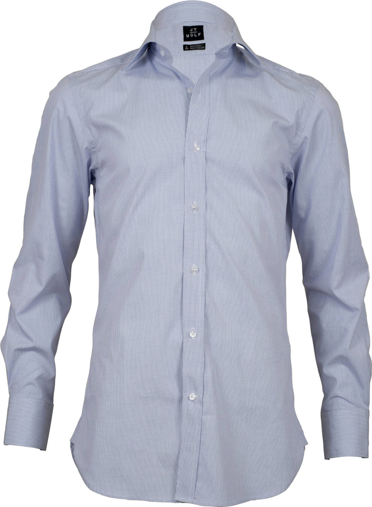 slim fit check pale blue business shirts front