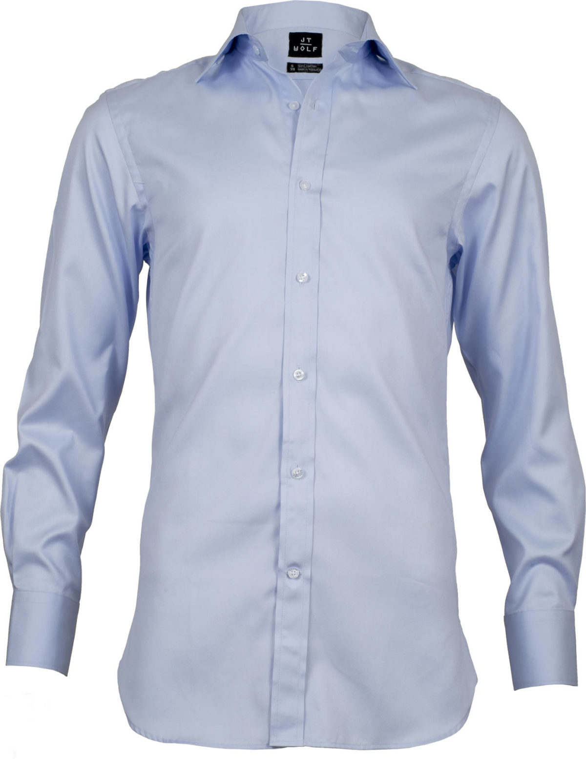 slim fit pale blue solid business shirts front