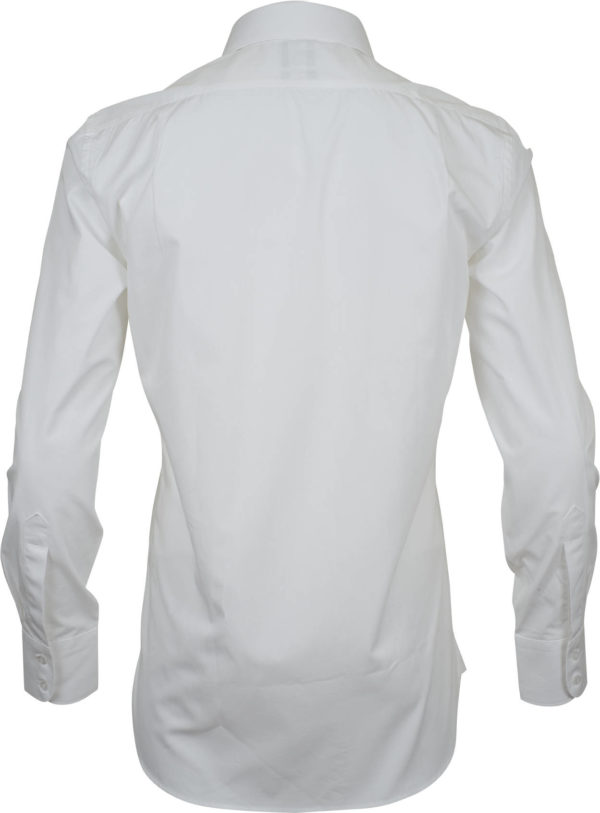 slim fit solid white business shirts back