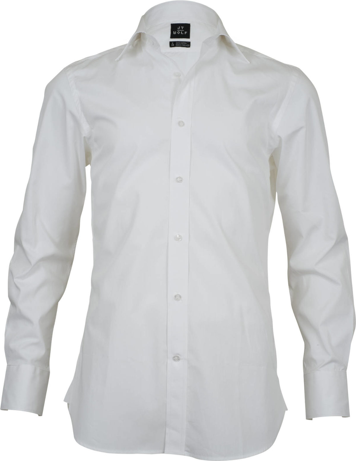 slim fit solid white business shirts front